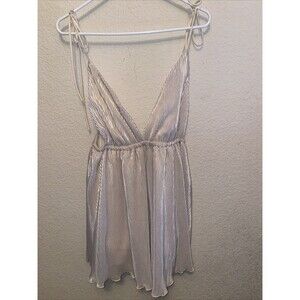 Lucy In The Sky Skye Shoulder Tie Mini Dress Gold  Metallic Sexy Feminine L